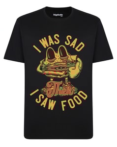Bigdude T-Shirt mit Food-Print, Schwarz, Größe L